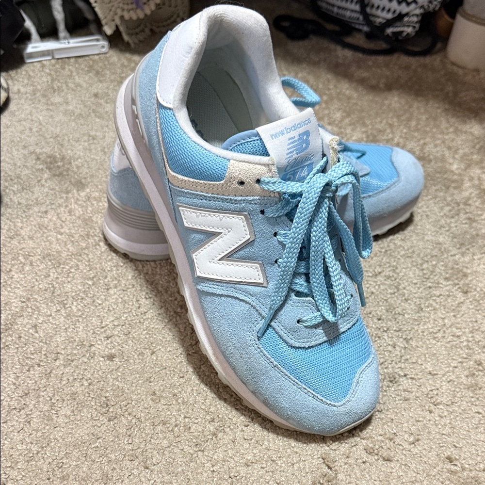 New Balance Light Blue and White Women's Sneakers